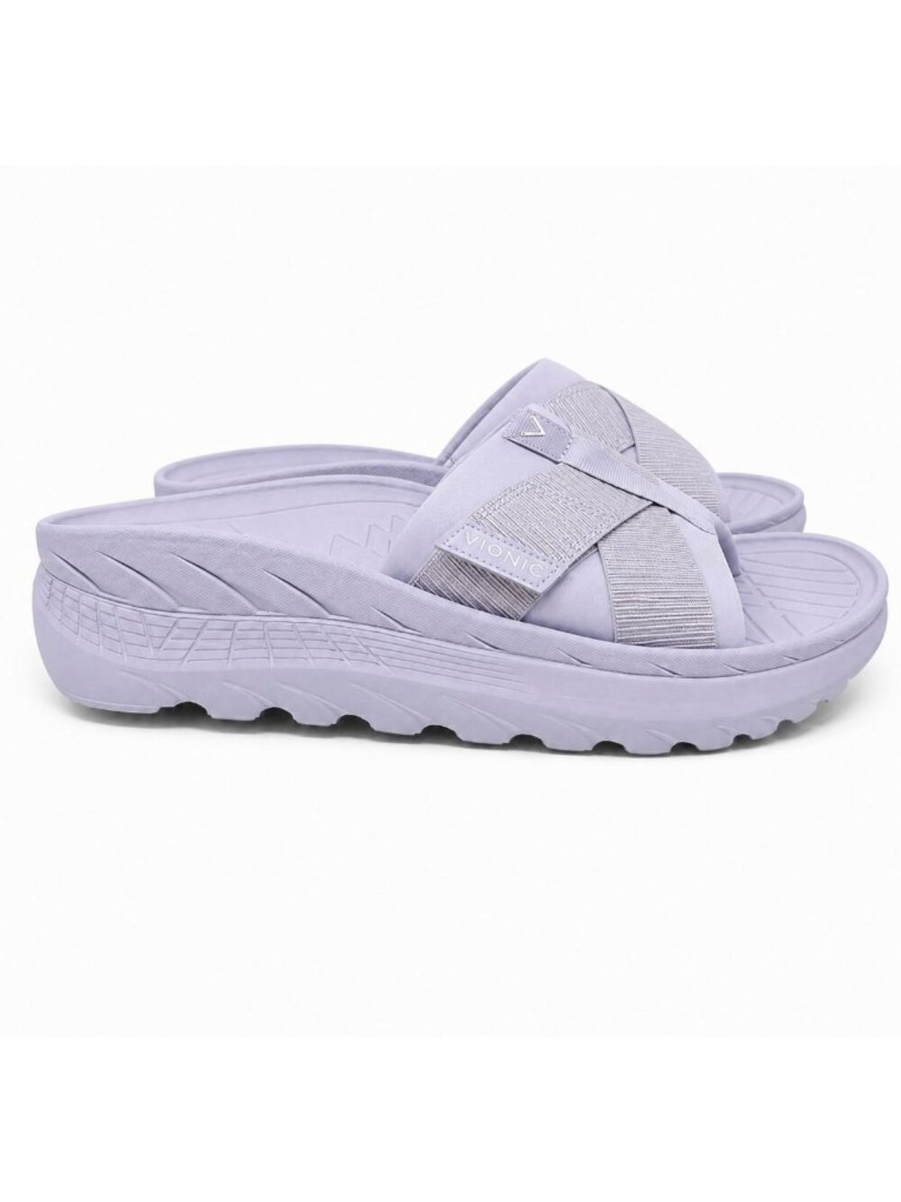 Vionic Rebound Recovery Supportive Slide Sandals Lavender Women’s 10 Men’s 8.5